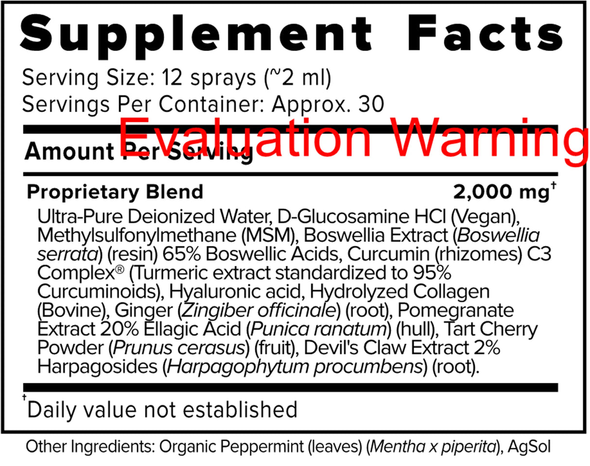 ACJ Joint by Results RNA Supplement Facts