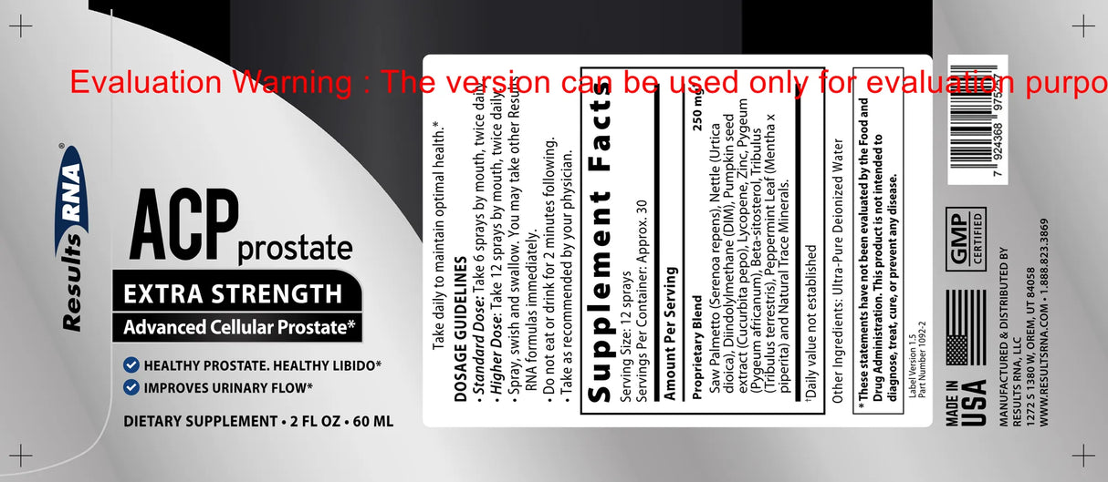 ACP Prostate by Results RNA Supplement Facts