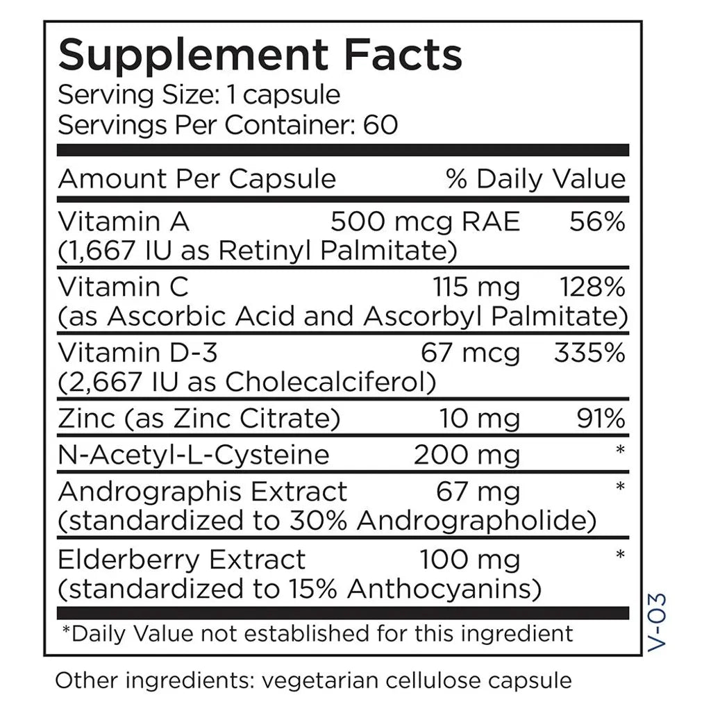 Acute Immune Boost by Metabolic Maintenance Supplement Facts