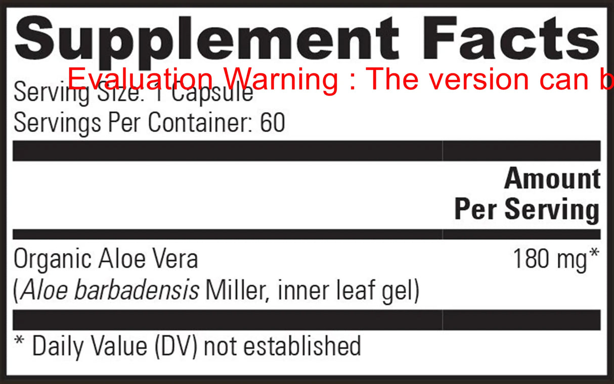 Aloe Vera by Global Healing Supplement Facts