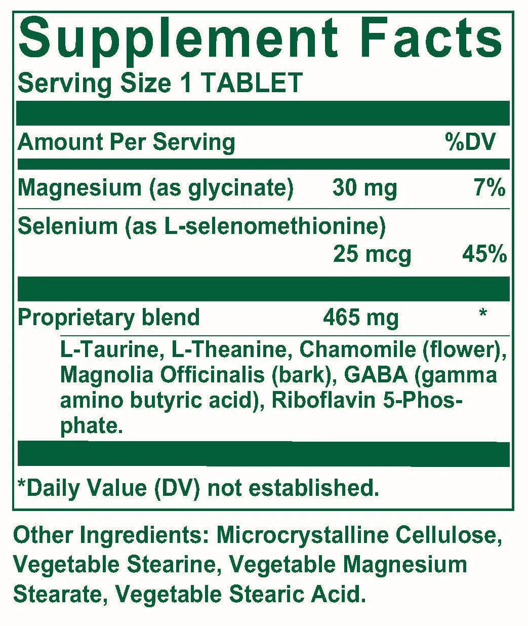 Anxio Balance by Nutri-West Supplement Facts