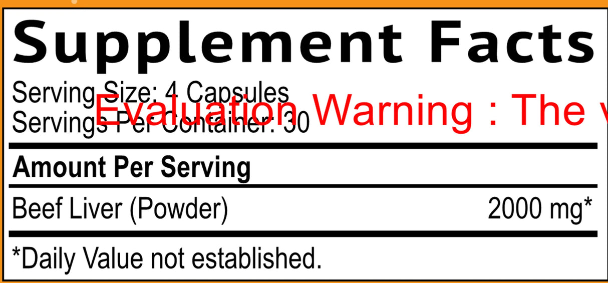 Beef Liver by Smidge Supplement Facts