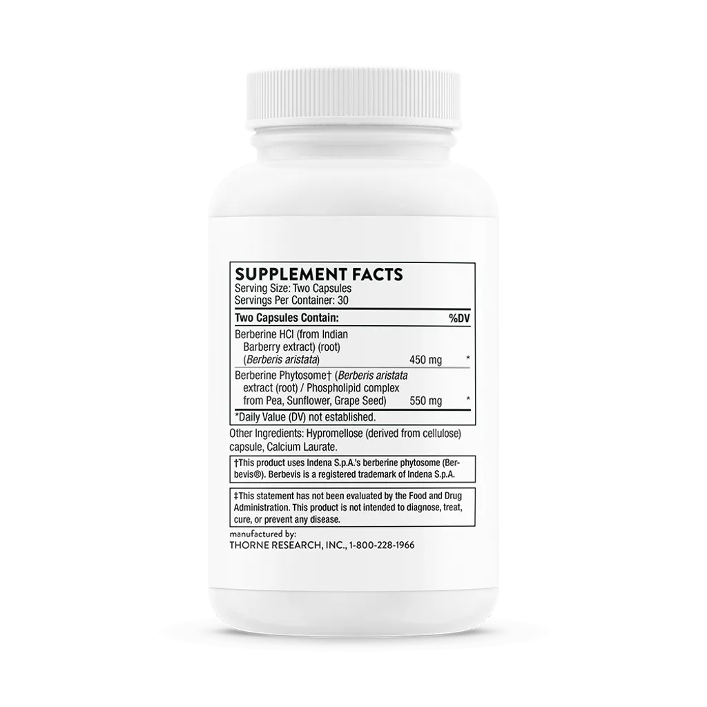 Berberine by Thorne Label Supplement Facts