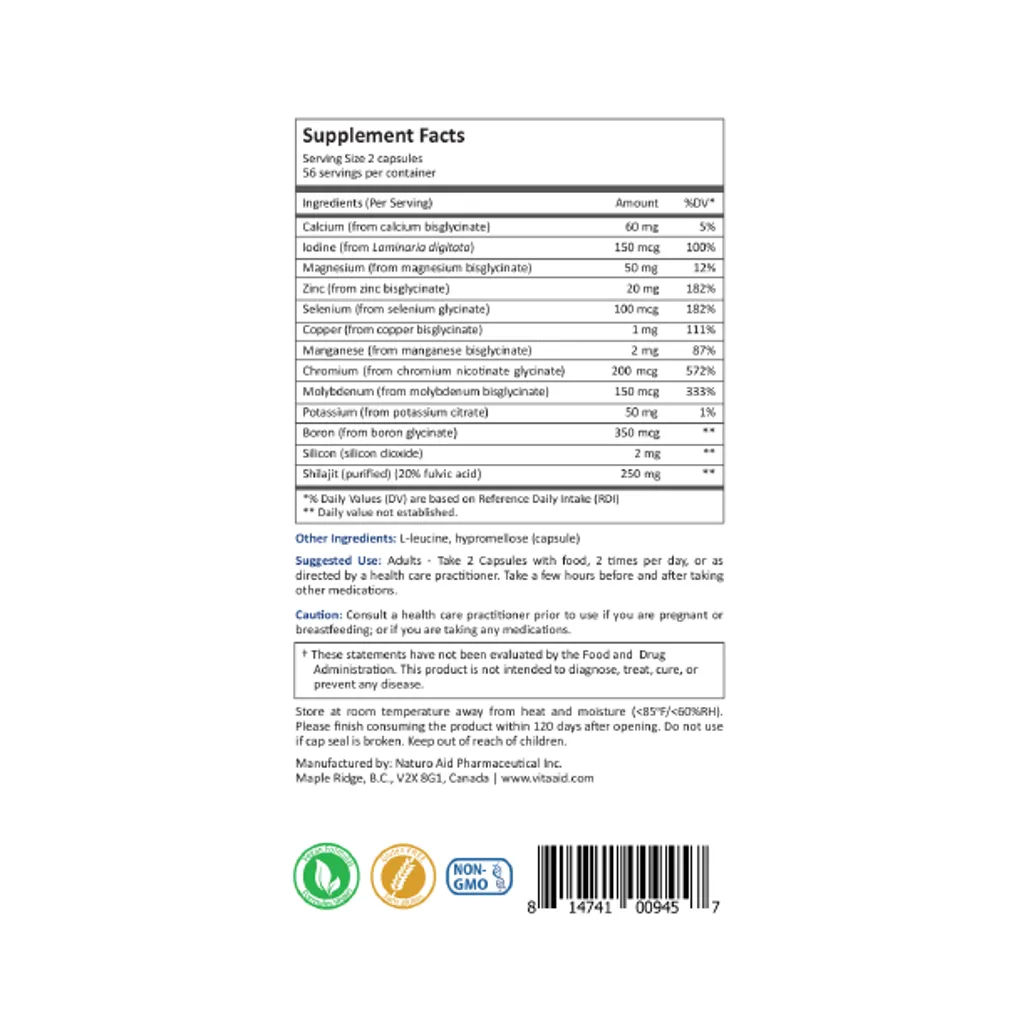 BioActive Mineroplex by Vita Aid Supplement Facts