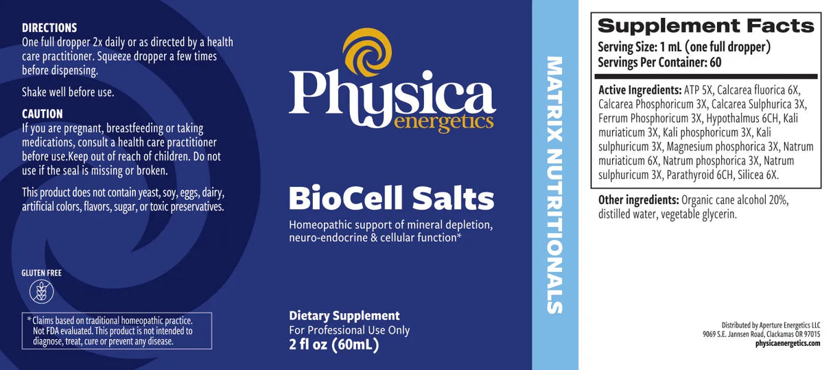 BioCell Salts by Physica Energetics Supplement Facts