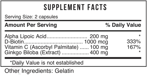 BrainDTX by True Cellular Supplement Facts