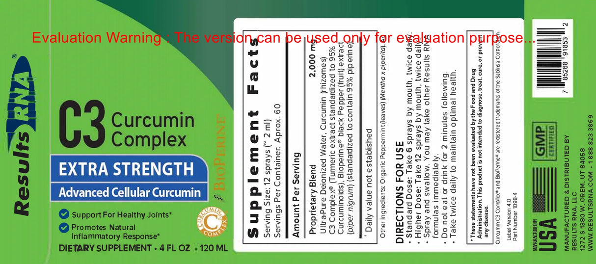 C3 Curcumin Complex by Results RNA Supplement Facts
