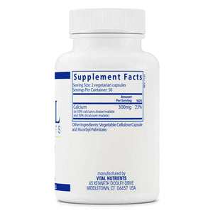 Calcium Citrate/Malate by Vital Nutrients Supplement Facts