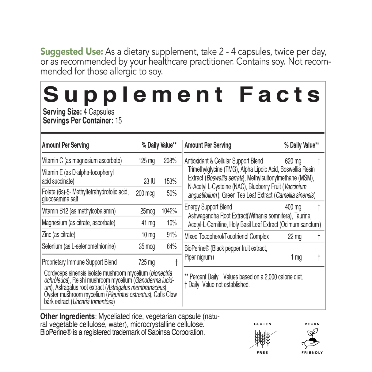 Cellular Shield by EcoNugenics Supplement Facts