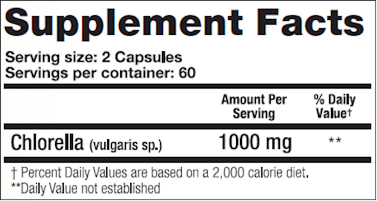 Chlorella - Capsules by Lidtke Supplement Facts