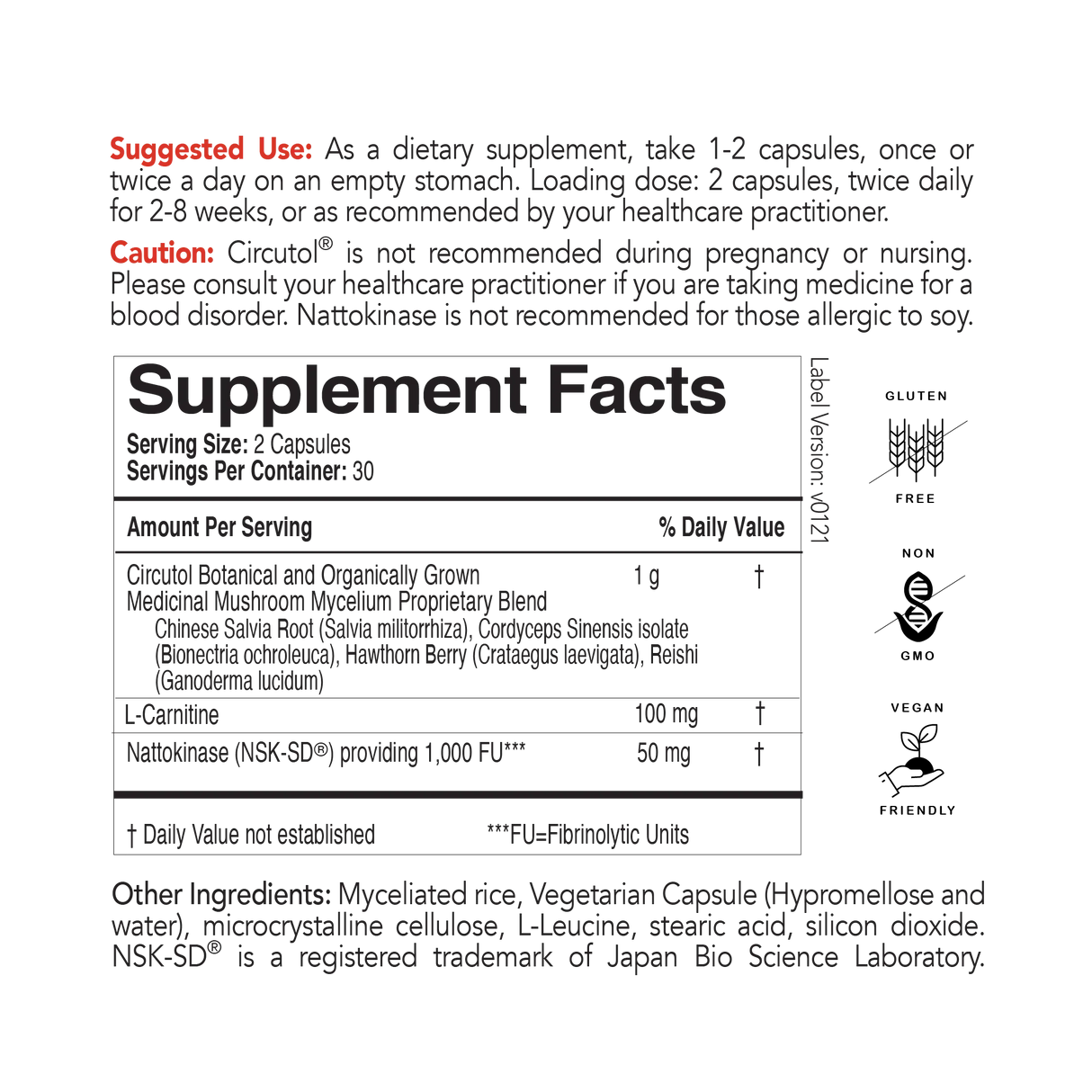 Circutol by EcoNugenics Supplement Facts