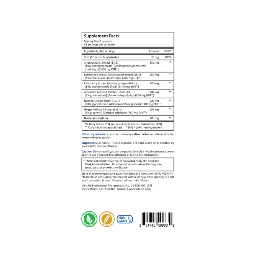 Defenxin by Vita Aid Supplement Facts