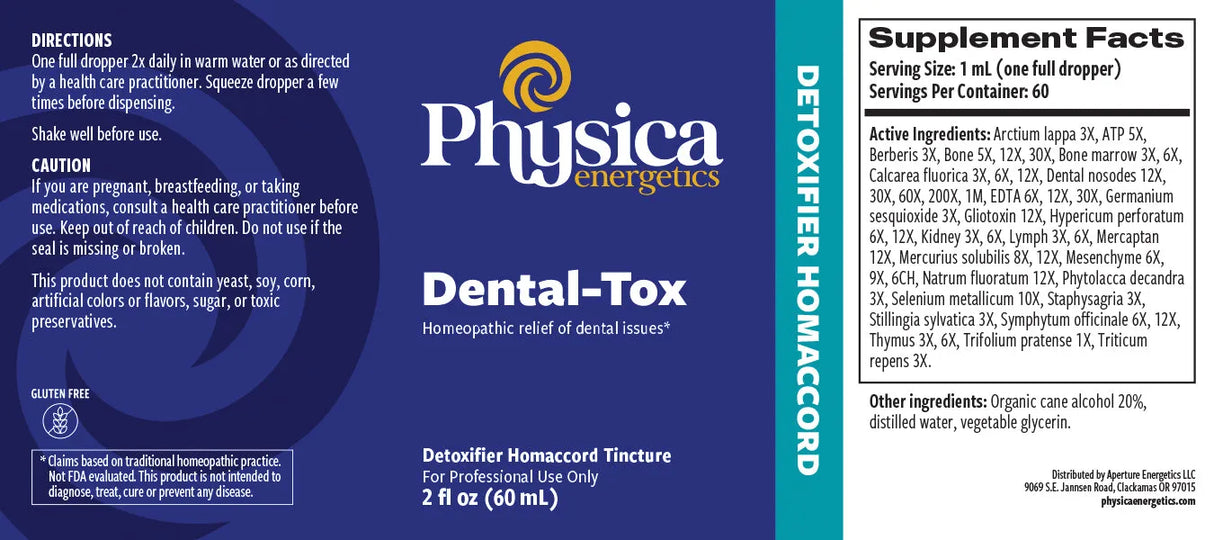 Dental-Tox by Physica Energetics Supplement Facts