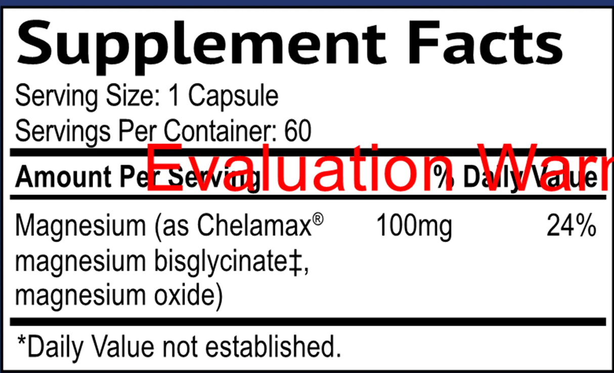 Evening Magnesium by Smidge Supplement Facts