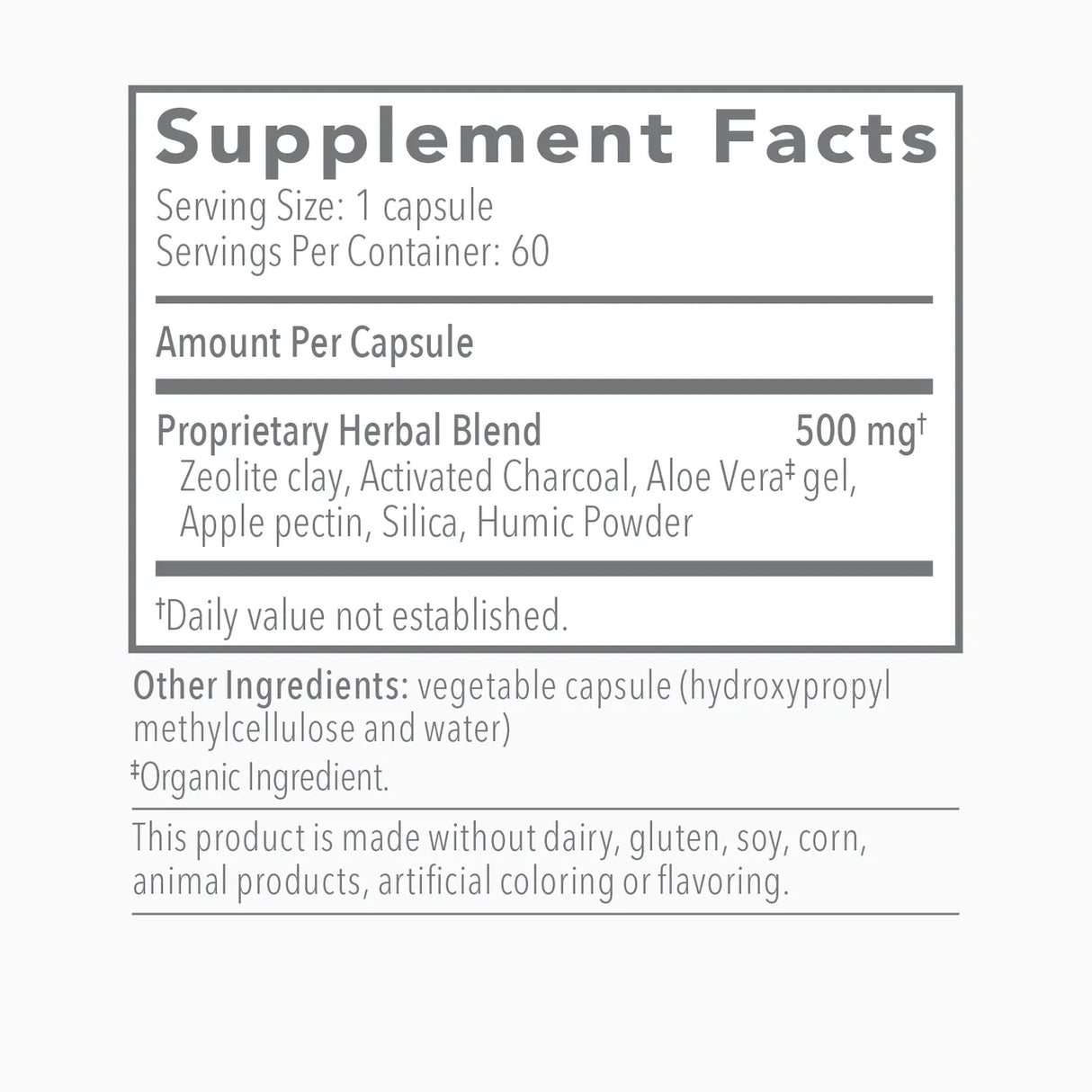 G.I. Detox + by Biocidin Botanicals Supplement Facts