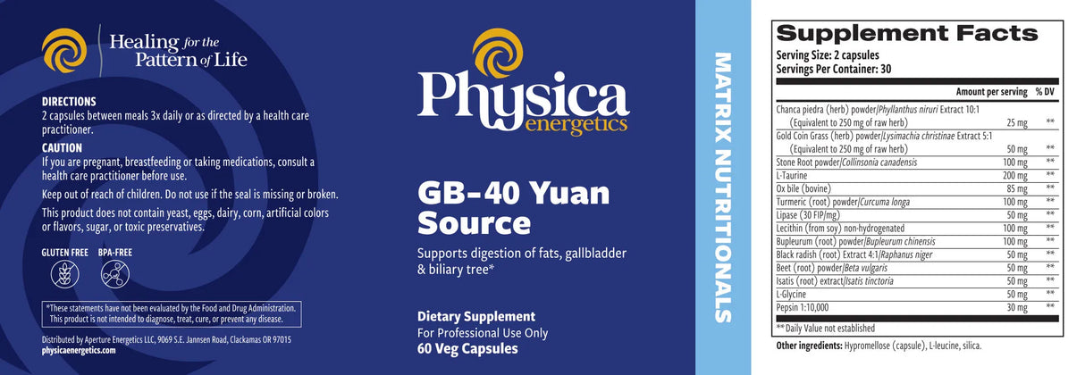 GB-40 Yuan Source by Physica Energetics Supplement Facts