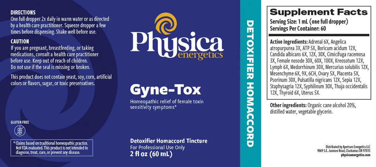 Gyne-Tox by Physica Energetics Supplement Facts