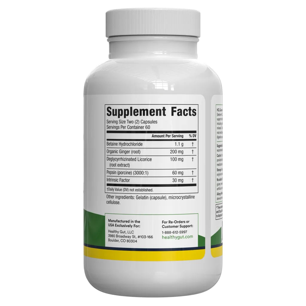 HCL Guard+ by Healthy Gut Supplement Facts