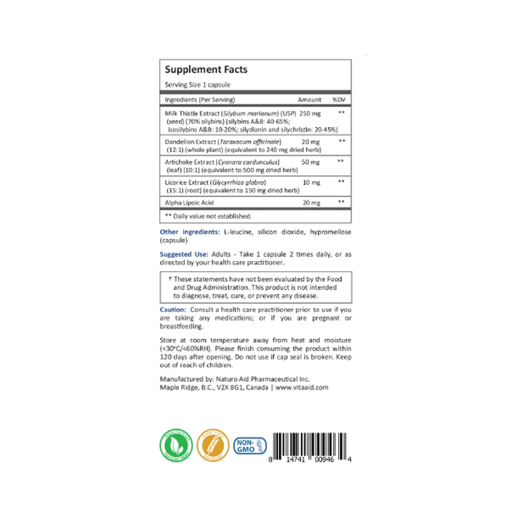 Hepasylin by Vita Aid Supplement Facts