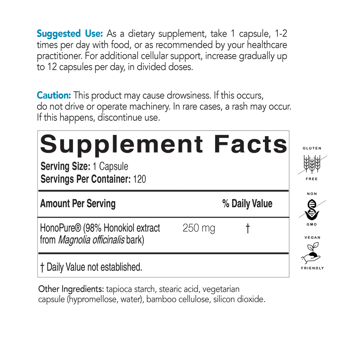 HonoPure by EcoNugenics Supplement Facts