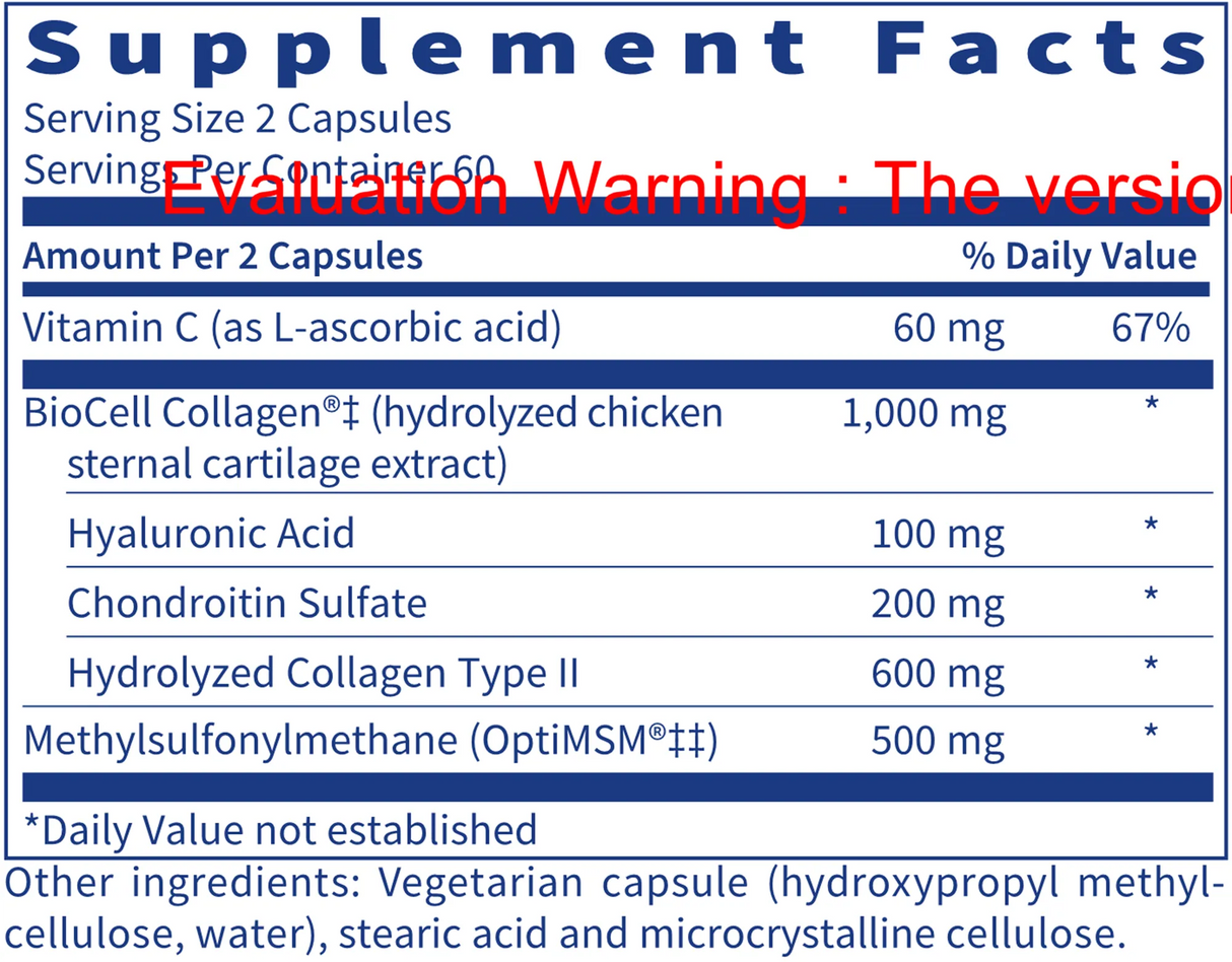 Joint Revitalizer by Klaire Labs Supplement Facts