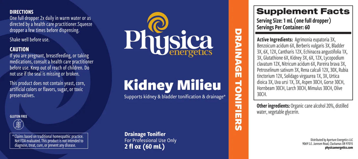 Kidney Milieu by Physica Energetics Supplement Facts