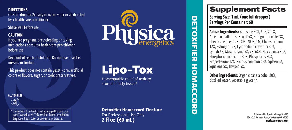 Lipo-Tox by Physica Energetics Supplement Facts