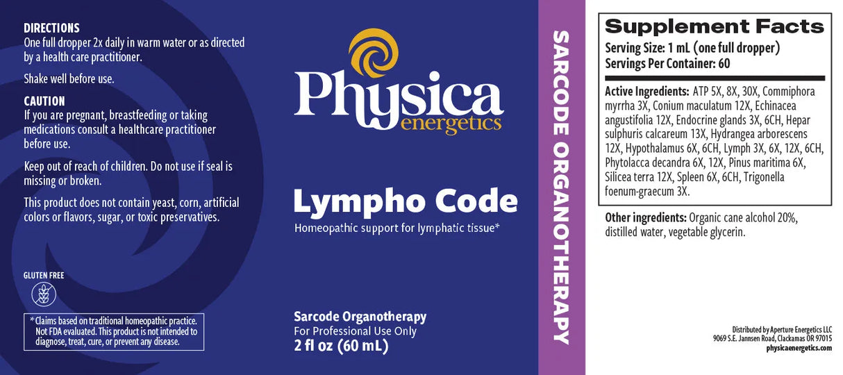 Lympho Code by Physica Energetics Supplement Facts