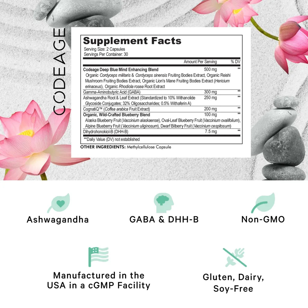 Meditate Vitamins+ by Codeage Supplement Facts
