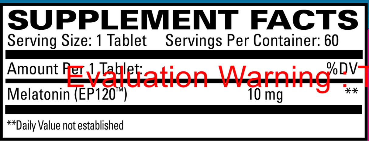 Melatonin 10mg Sustained Release by EuroMedica Supplement Facts