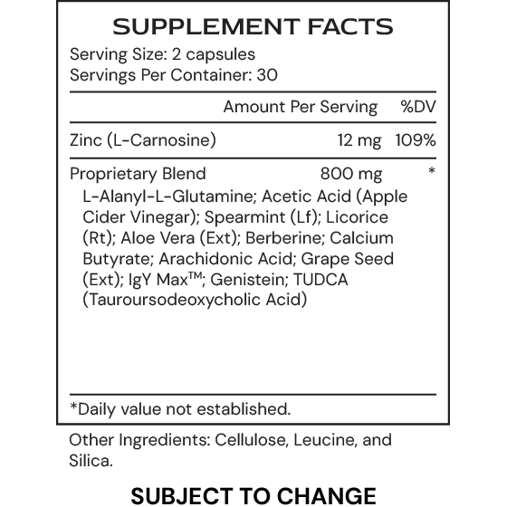 MucosaGenic by Alimentum Labs Supplement Facts