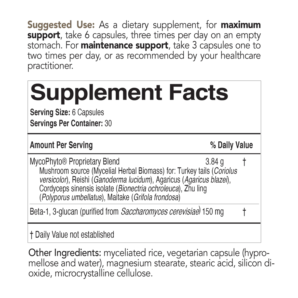 MycoPhyto by EcoNugenics Supplement Facts