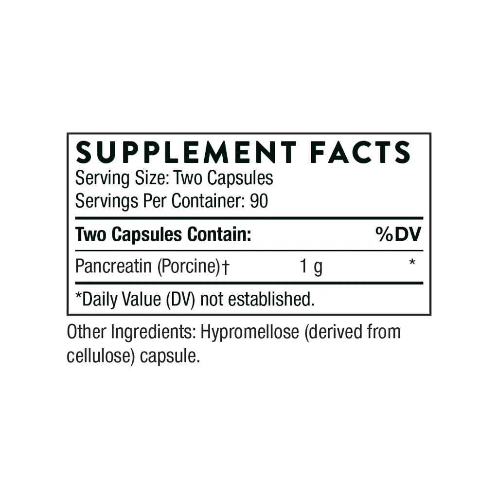 Pancreatic Enzymes by Thorne Supplement Facts
