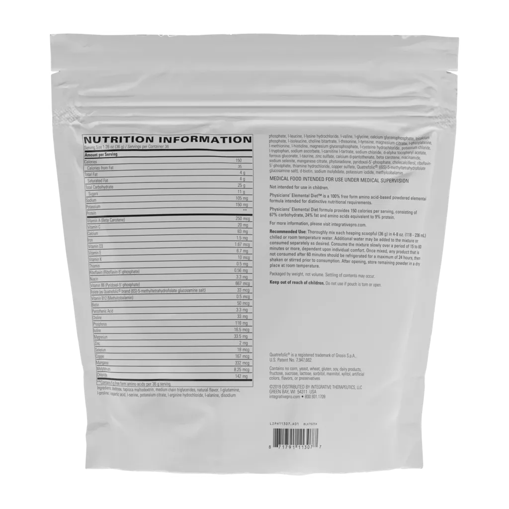 Physicians' Elemental Diet Dextrose Free by Integrative Therapeutics Supplement Facts