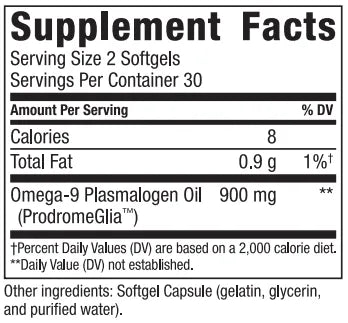 ProdromeGlia Plasmalogen Softgel by Prodrome Supplement Facts