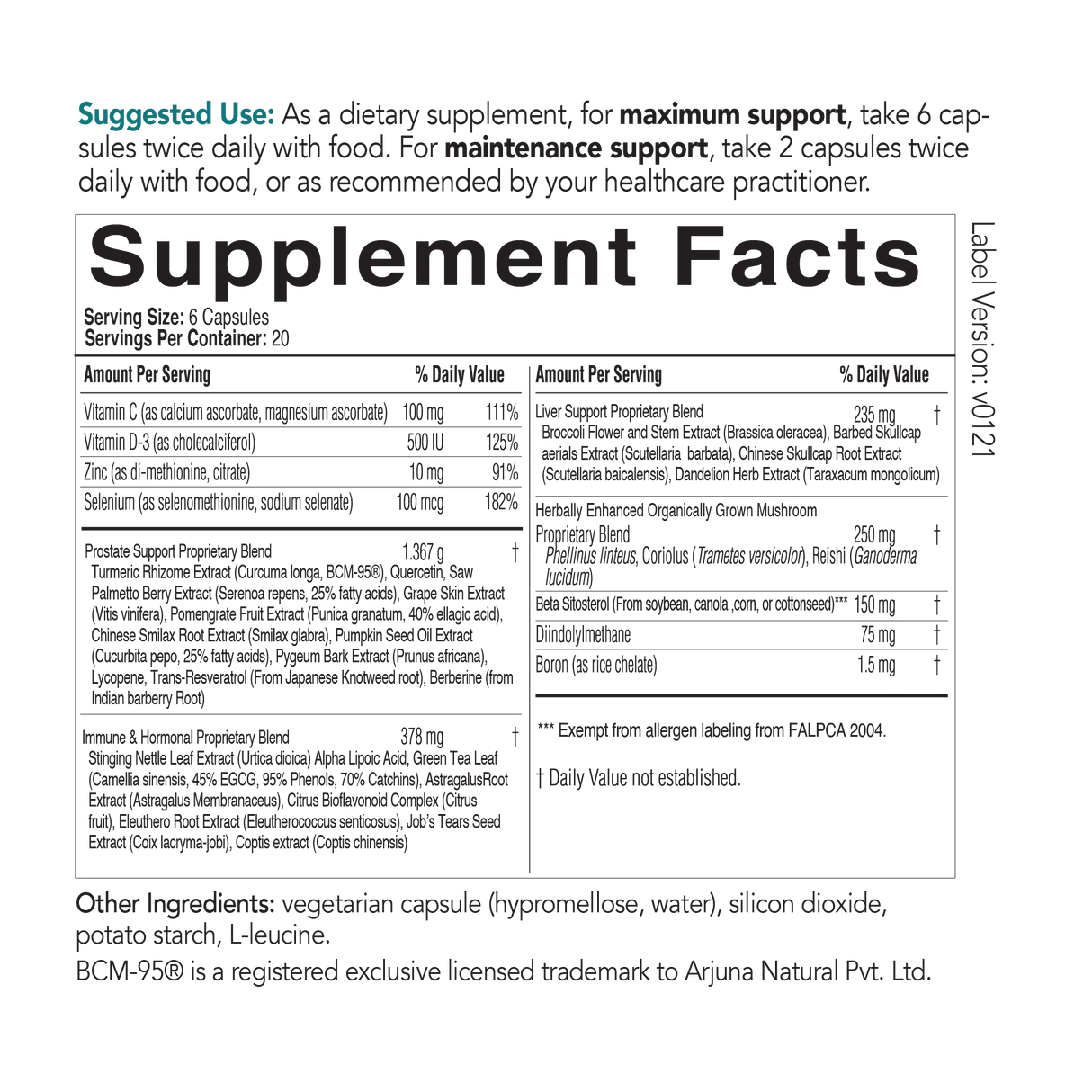ProstaCaid by EcoNugenics Supplement Facts