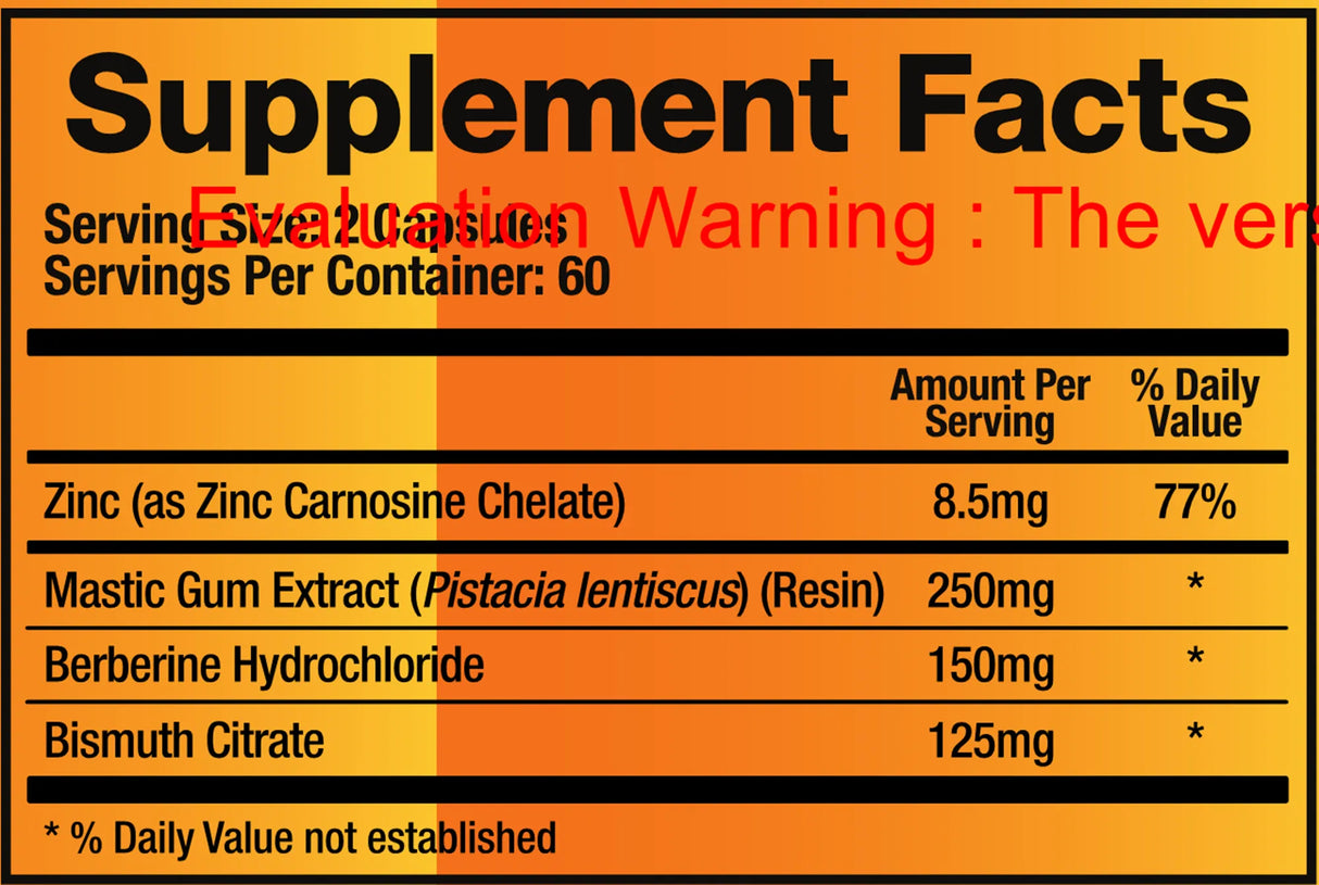 Pylori-X by BioMatrix Supplement Facts