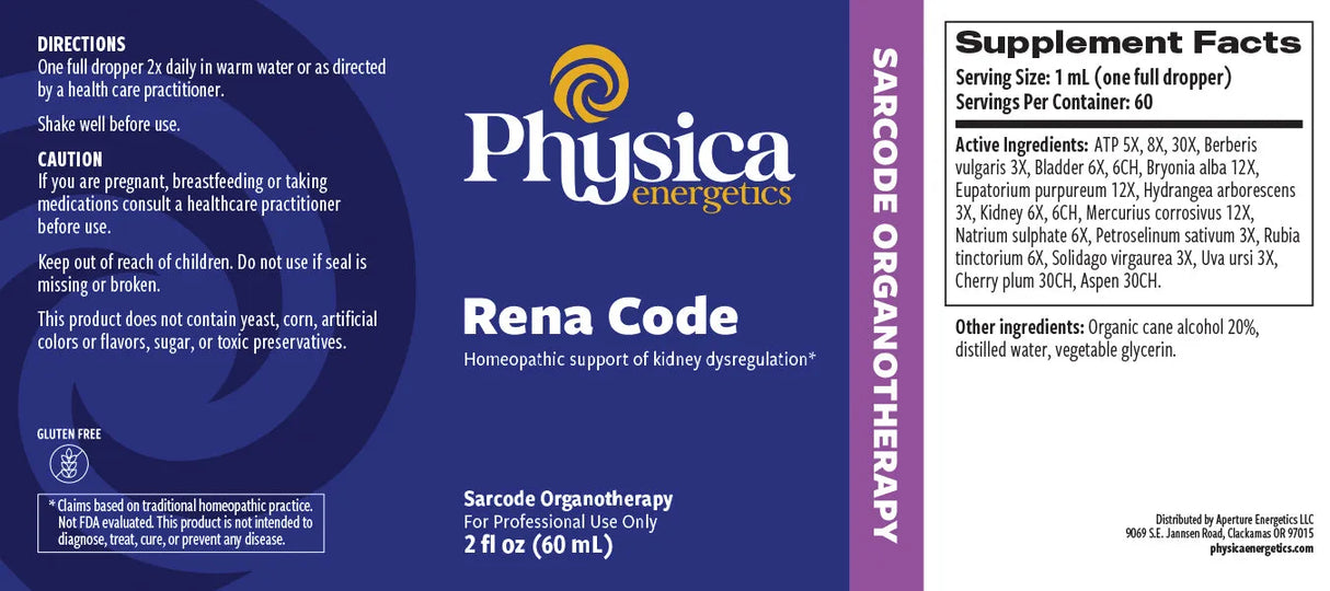 Rena Code by Physica Energetics Supplement Facts