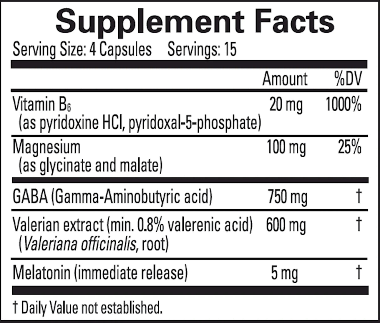 Restful Sleep by Brain MD Supplement Facts