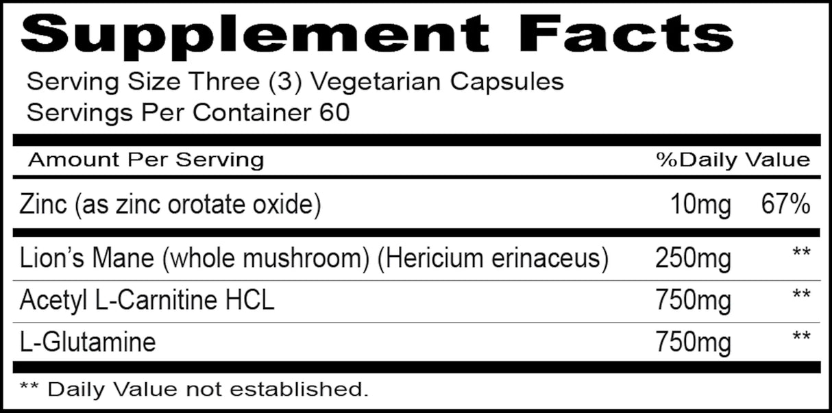 SIBO-Rebuild by Priority One Vitamins Supplement Facts