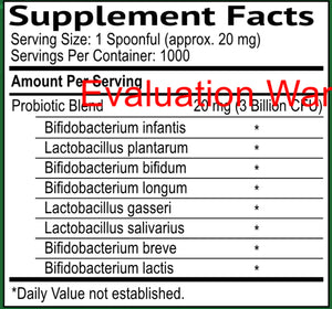 Sensitive Probiotic Powder by Smidge Supplement Facts