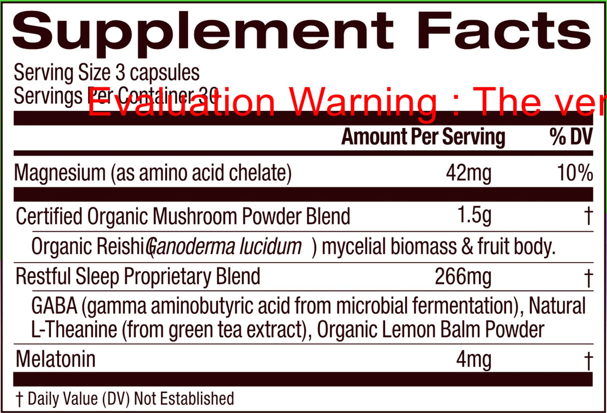 Sleep Powered by Reishi by Om Mushrooms Supplement Facts
