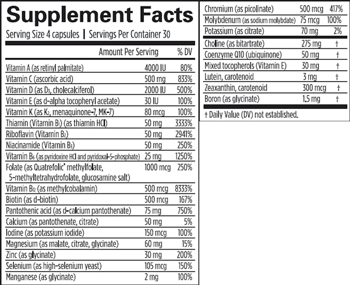 Smart Prenatal by Brain MD Supplement Facts