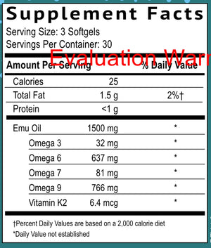 Emu Oil by Smidge Supplement Facts