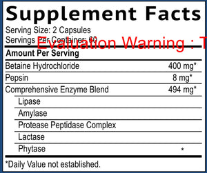 HCl+ Enzymes by Smidge Supplement Facts