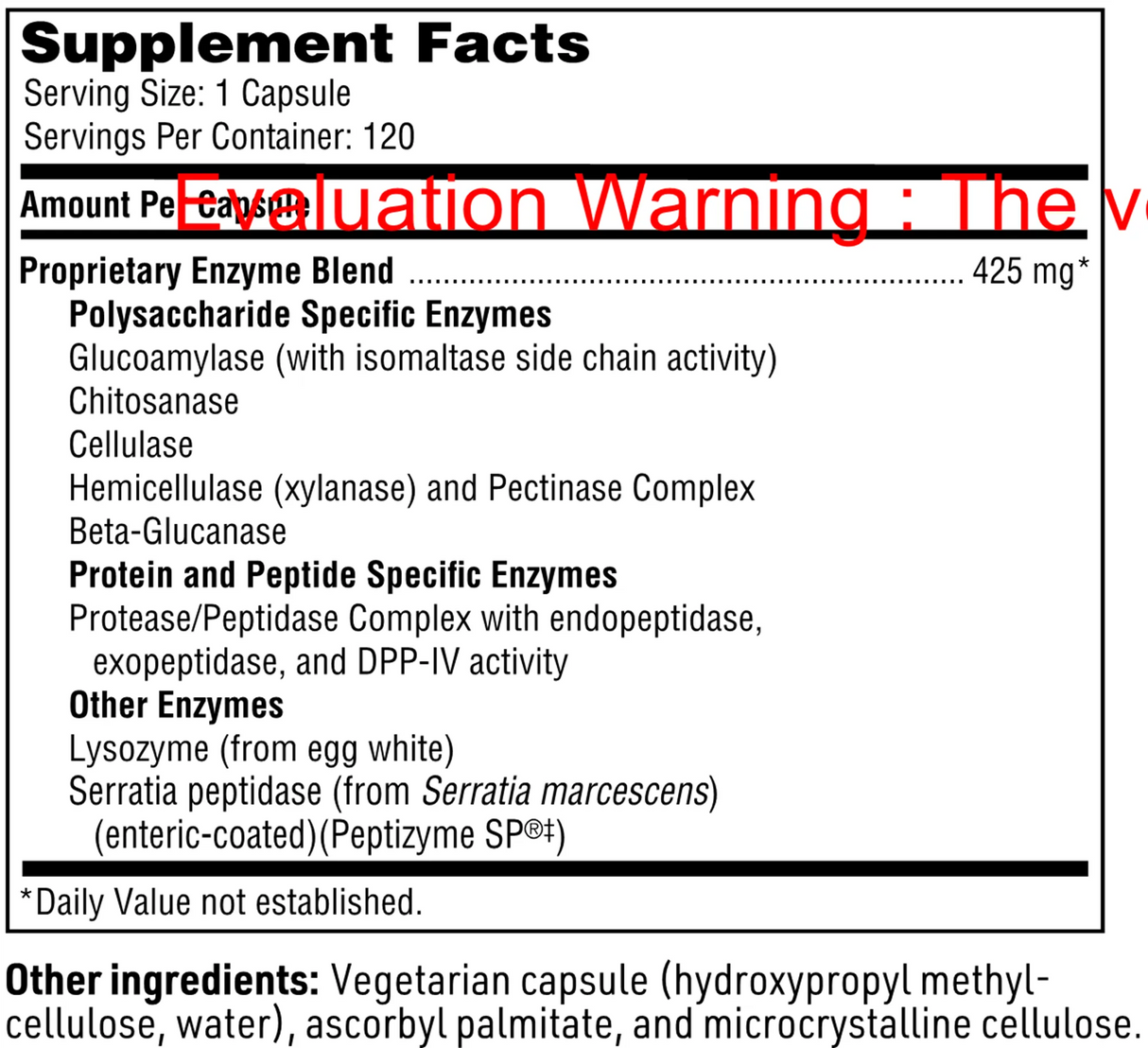 InterFase by Klaire Labs Supplement Facts