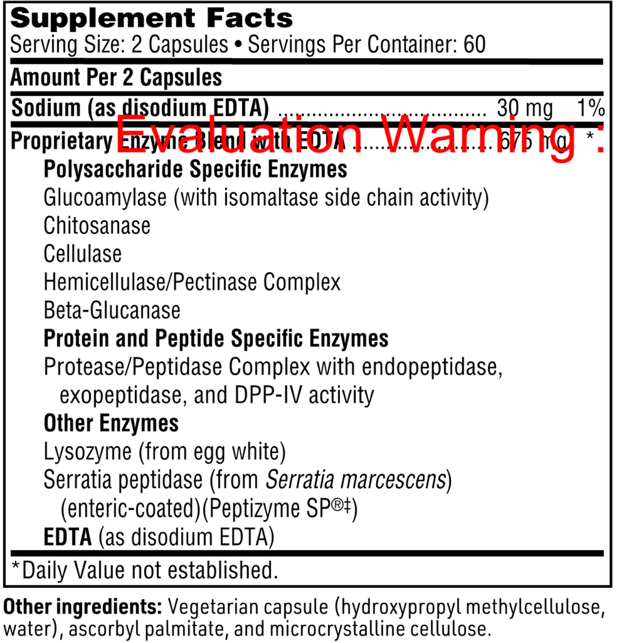 InterFase Plus by Klaire Labs Supplement Facts