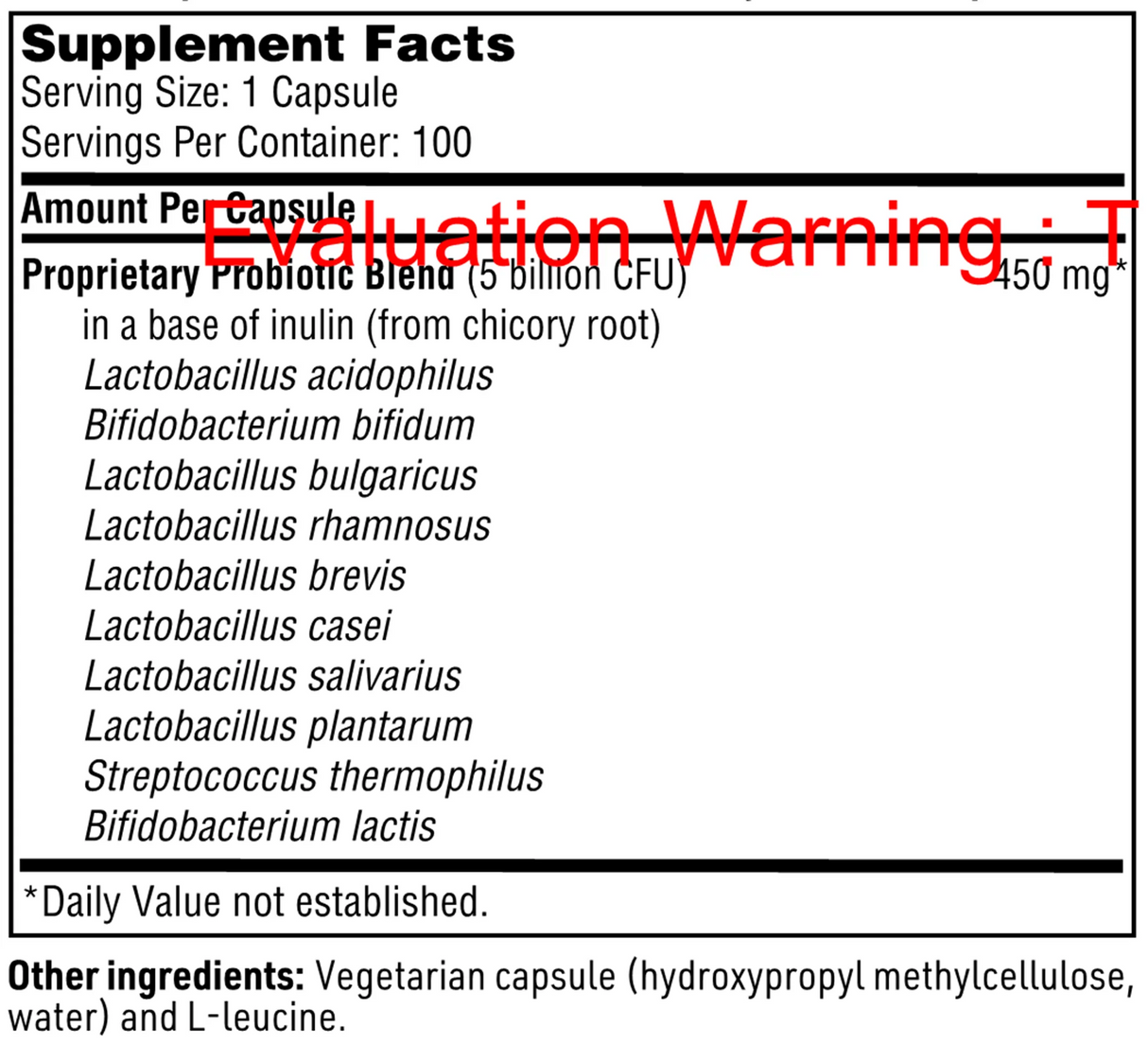 Vital-10 by Klaire Labs Supplement Facts