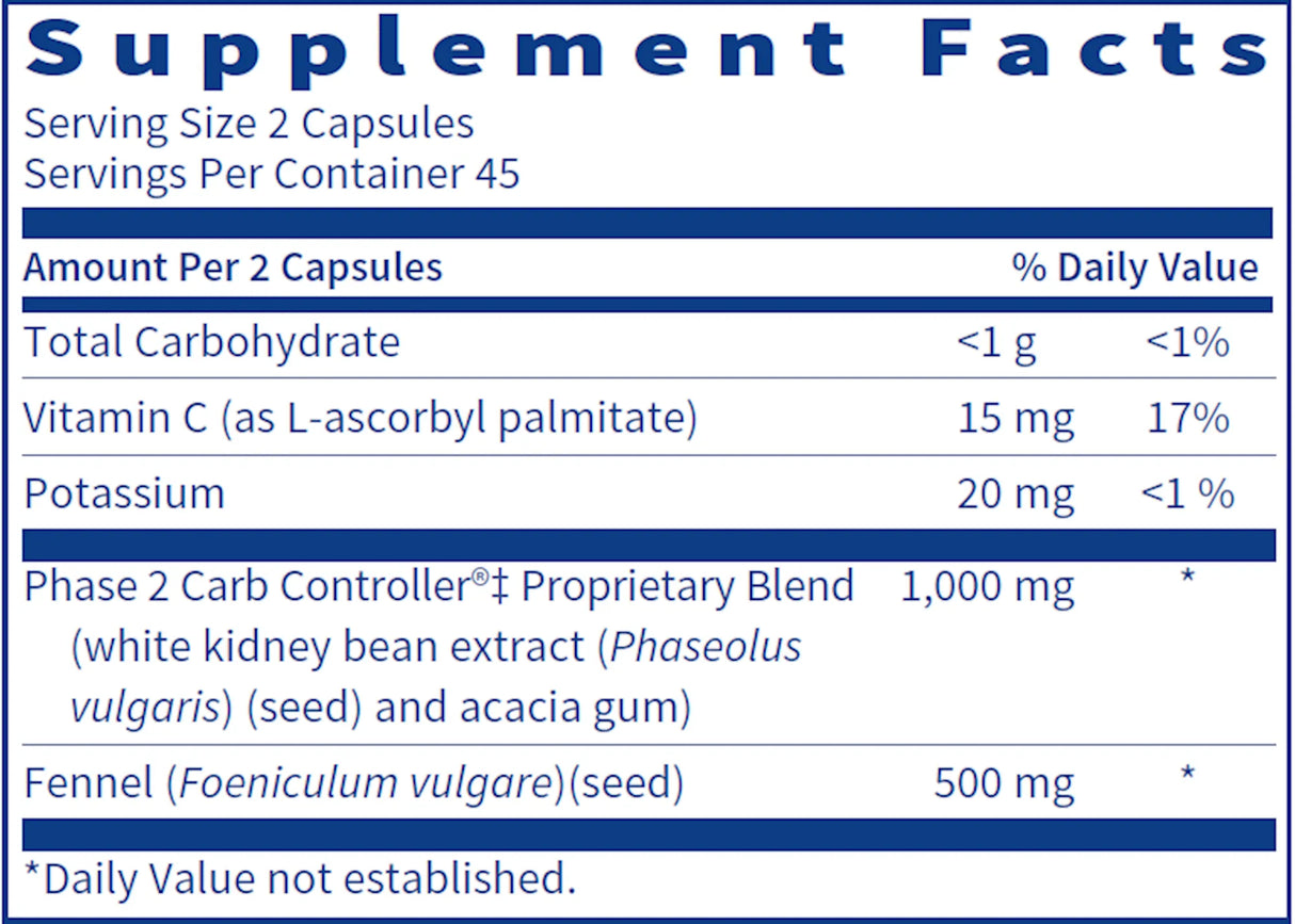 TheraSlim by Klaire Labs Supplement Facts