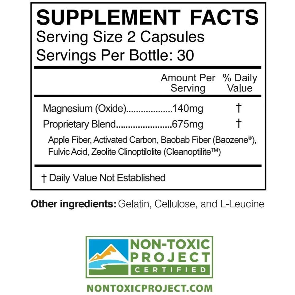 TrueCarbonCleanse Gut Detoxifier by True Cellular Supplement Facts